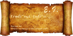 Erményi Iván névjegykártya