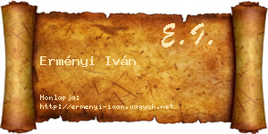 Erményi Iván névjegykártya